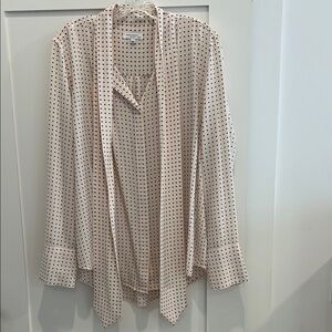 Equipment Polka Dot Blouse with Tie Neck in women’s XL
